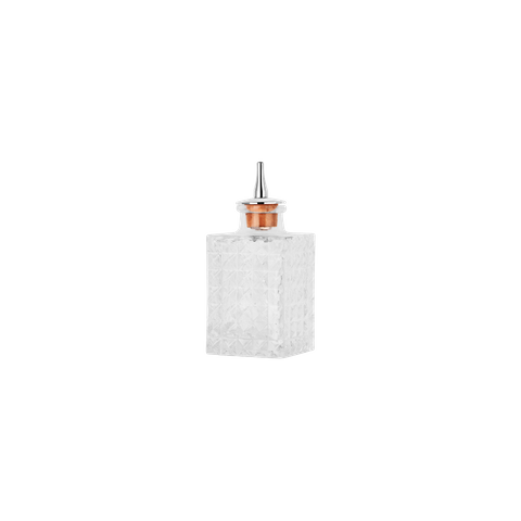 ZANZI SQUARE BITTERS BOTTLE GLASS 50x120mm 90ml (*Z0904*) =  1 X EACH