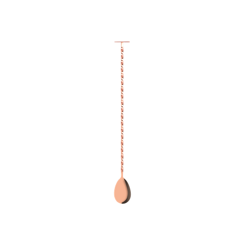 ZANZI TAIL DISK BAR SPOON w/MUDDLER ROSE GOLD 300x29x25mm (*Z0643*) =  1 X EACH
