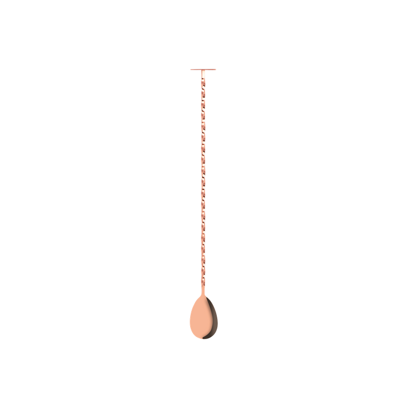 ZANZI TAIL DISK BAR SPOON w/MUDDLER ROSE GOLD 300x29x25mm (*Z0643*) =  1 X EACH