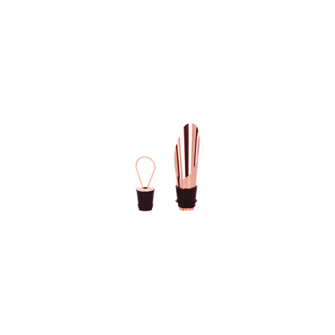 ZANZI WINE STOPPER w/POURING SPOUT ROSE GOLD 76x22mm (*Z0721*) =  1 X EACH