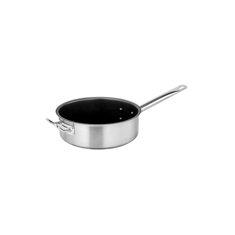 FORCE NON STICK SAUTE PAN w/LID 220x75mm SS TRI-PLY 2.8lt (*73539*) =  1 X EACH