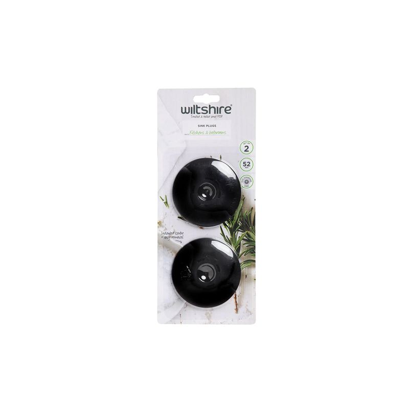 WILTSHIRE SINK PLUG-RUBBER 52mm 2PK (*WLT43212*) = SLEEVE OF 6 X PACKETS