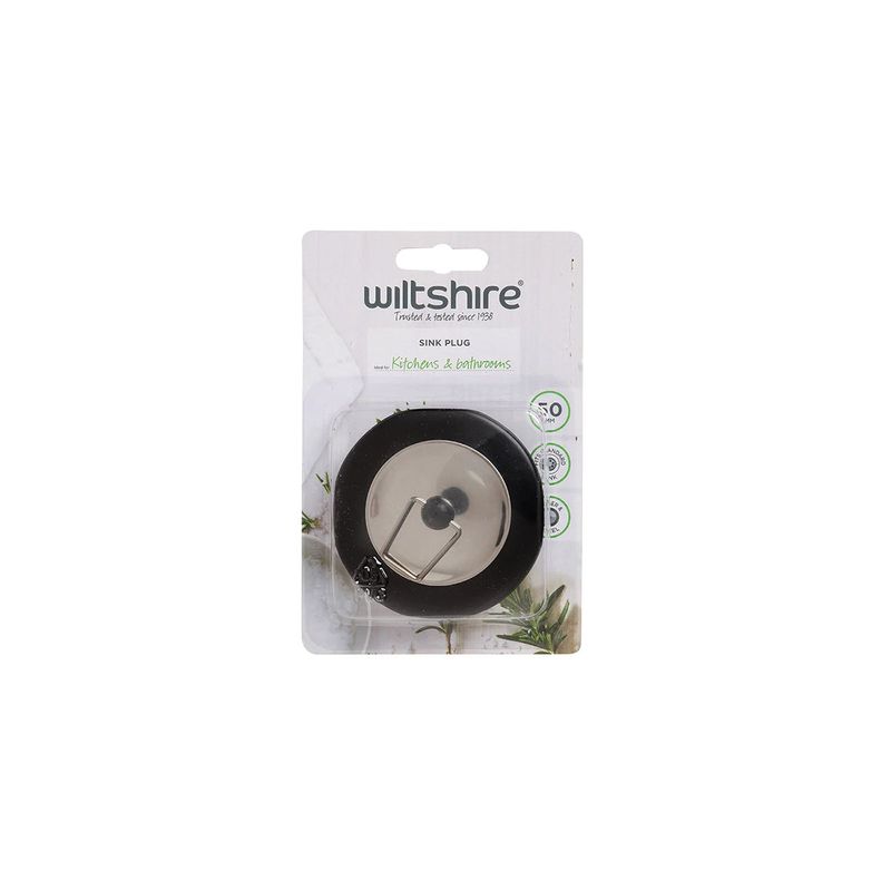 WILTSHIRE SINK PLUG-S/S & PLASTIC 50mm (*WLT43211*) = PACK OF 4 X EACHES