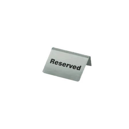 CHEF INOX TABLE SIGN "RESERVED" 100x43mm S/S PACK OF 10 (*81337*) =  1 X PACK
