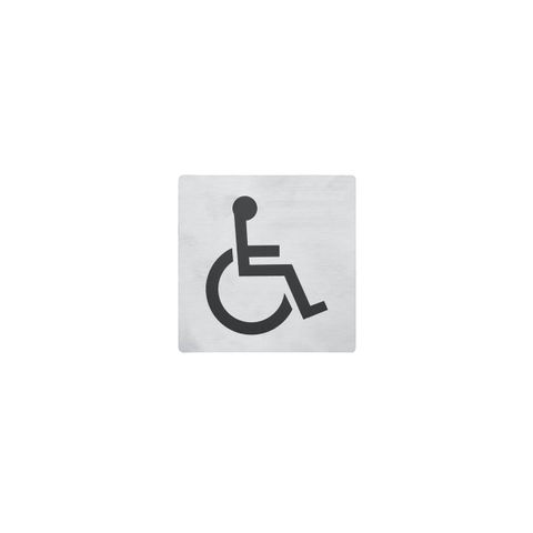 CHEF INOX WALL SIGN "DISABLED" 130x130mm S/S 2PK (*81333*) = SLEEVE OF 5 X PACKETS