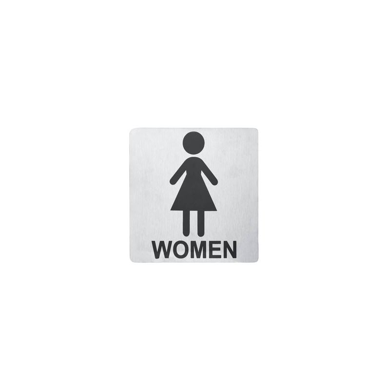 CHEF INOX WALL SIGN "WOMEN" 130x130mm S/S 2PK (*81331*) = SLEEVE OF 5 X PACKETS