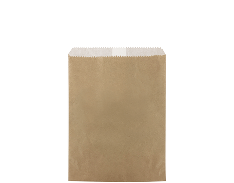 1 Long Brown Greaseproof Lined Paper Bags Pack 200mm(L) x 140mm(W) - Pack of 500