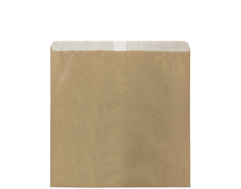 2 Square Brown Greaseproof Lined Paper Bags 215mm(L) x 200mm(W) - Pack of 500