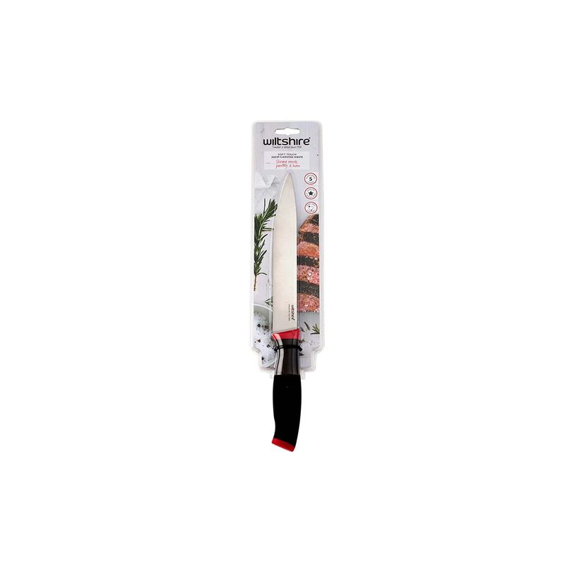 WILTSHIRE SOFT TOUCH RED CARVING KNIFE 200mm (*WLT41422*) = PACK OF 3 X EACHES
