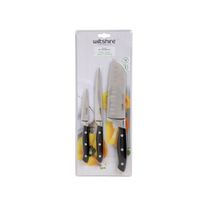 WILTSHIRE TRINITY KNIFE STARTER SET 3PC (*WLT41157*) = PACK OF 3 X SETS