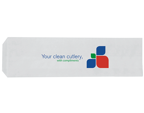 Stockprint White Cutlery Bags 240mm(L) x 80mm(W) - Pack of 1,000
