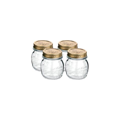 QUATTRO STAGIONI JAR w/LIDS 86mm 0.25lt 4PC SET (357750CBA02 (*340-011SET*) = PACK OF 4 X SETS