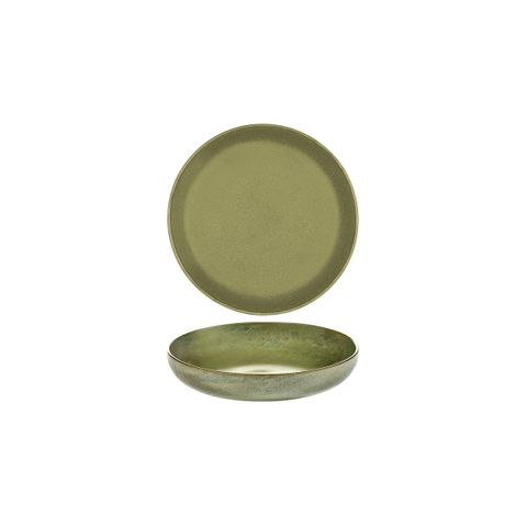 SERAX SURFACE ROUND DEEP PLATE 210x40mm CAMOGREEN (*SERAXB5116206A*) = PACK OF 8 X EACHES