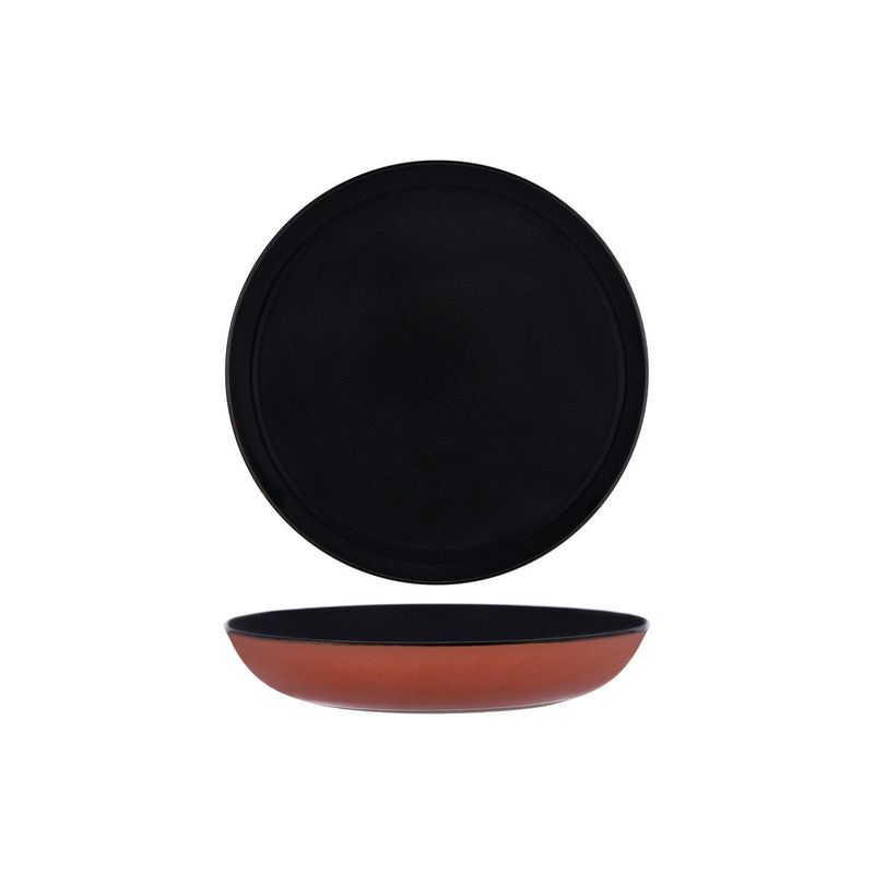 TERRES DE REVES ROUND PASTA PLATE 235x45mm DARK BLUE/RUST (*SERAXB5116179*) = PACK OF 4 X EACHES