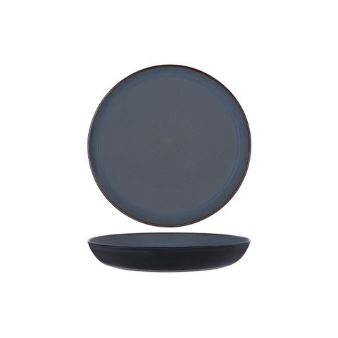 TERRES DE REVES ROUND PASTA PLATE 235x45mm MISTY GREY/D-BLUE (*SERAXB5116181*) = PACK OF 4 X EACHES