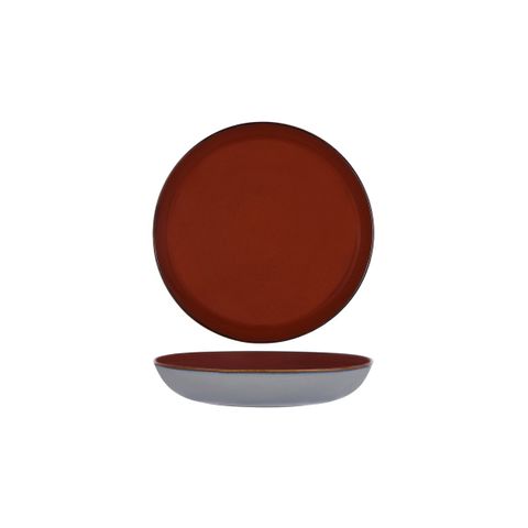 TERRES DE REVES ROUND PASTA PLATE 235x45mm RUST/SMOKEY BLUE (*SERAXB5116177*) = PACK OF 4 X EACHES