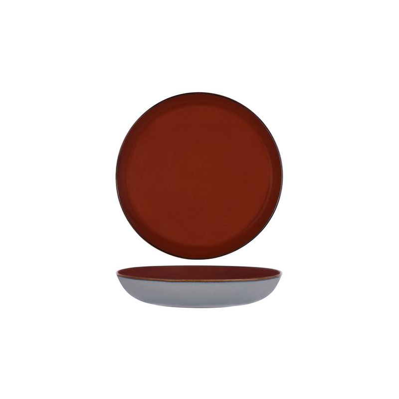 TERRES DE REVES ROUND PASTA PLATE 235x45mm RUST/SMOKEY BLUE (*SERAXB5116177*) = PACK OF 4 X EACHES