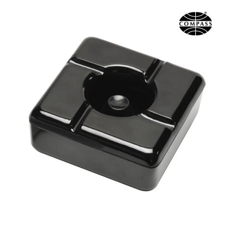 Compass Black Windless Ashtray Durable Melamine 115mmW x 115mmL x 50mmH 1500W - Each