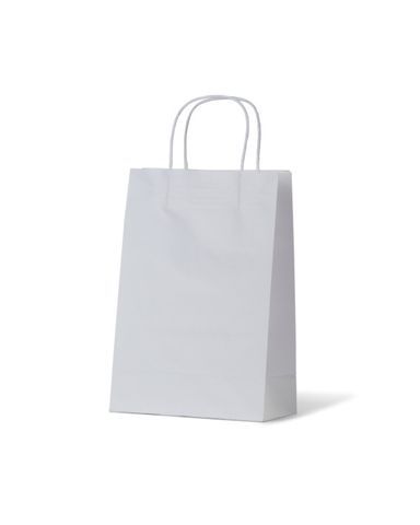 Junior White Loop Handle Paper Carry Bags 290mm(L) x 200mm(W) + 100mm(G) - EACH=1 / BOX=250