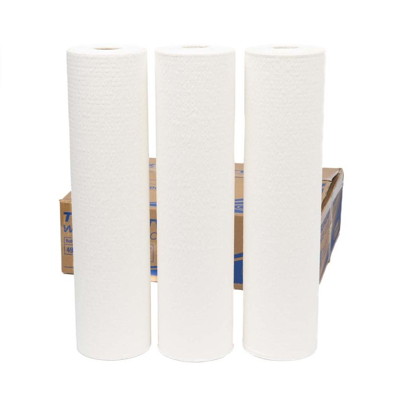 TruRoar White Reinforced Scrim Wipes 4 Ply White 49cm x 70m Rolls - Carton of 3