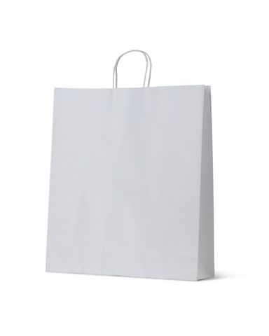 Large White Kraft Loop Handle Paper Carry Bags 500mm(L) x 450mm(W) + 125mm(G) - EACH=1 / BOX=250