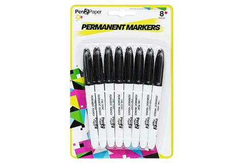 Permanent Markers Black - Pack of 8