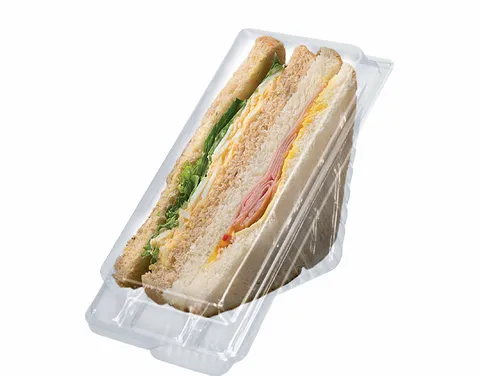 Castaway Clear Plastic 3 Point Large Sandwich Wedge Container 185mm(L) x 85mm(W) x 66mm(H) - SLEEVE=100 / BOX=500