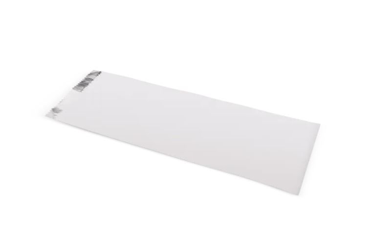White Plain Foil Lined Long Roll/Chicken/Souvlaki Bags 285mm( L) x 100mm(W) + 40mm(G) - Pack of 500