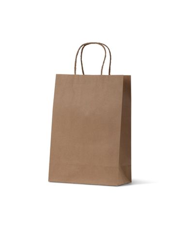 Junior Brown Loop Handle Paper Carry Bags 290mm(L) x 200mm(W) + 100mm(G) - EACH =1 / BOX=250
