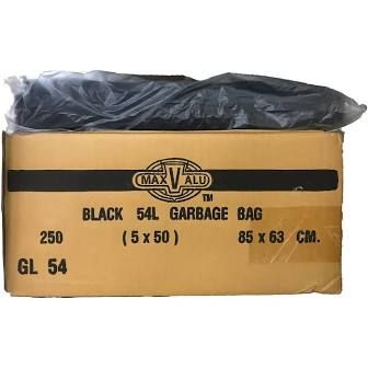 Garbage Bags Black Heavy Duty Plastic 54lt - Box of 250