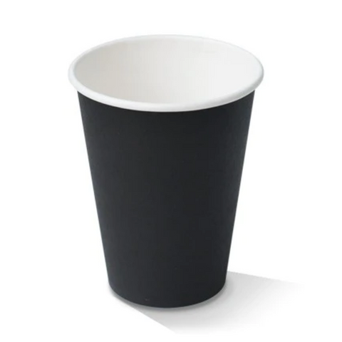 Hot Cup 8oz / 240ml Black Smooth Double Wall Tall 80mm Rim - Box of 500