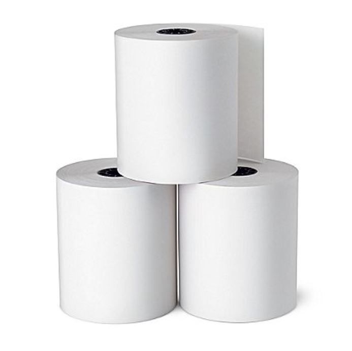 Cash Register Roll White Bond Plain Paper 76mm x 76mm 2 PLY - Box of 50