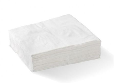 White 1 Ply Luncheon Serviette 1/4 Fold - PACKET=500 / BOX=3,000