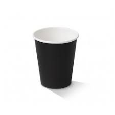 Single Wall Coffee Cup Black 8oz with 90mm Rim - Box of 1,000 (CLEARANCE)