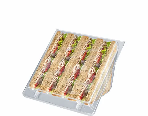 Eco Smart Clear Plastic 4 Point Small Sandwich Wedge Container 128mm(L) x 125mm(W) x 65mm(H) - SLEEVE=125 / BOX=250