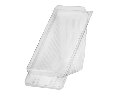 Eco Smart Clear Plastic 2 Point Small Sandwich Wedge Container 140mm(L) x 55mm(W) x 80mm(H) - SLEEVE=100 / BOX=500