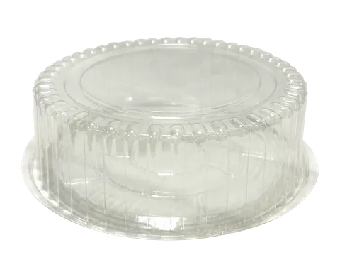 Eco Smart Clear Medium Cake Container and Base 198mm(L) x 75mm(H) - Box of 200 Base and Lids