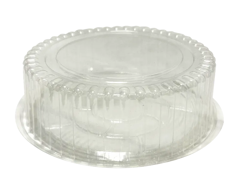 Eco Smart Clear Medium Cake Container and Base 198mm(L) x 75mm(H) - Box of 200 Base and Lids