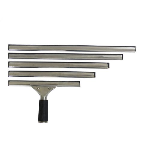 Window Squeegee 45cm Complete Set Stainless Steel (requires optional handle) - Each