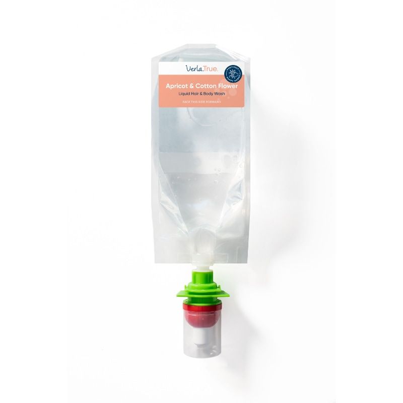 True Blue Verla Liquid Body Wash Apricot & Cotton Flower 1L Cartridge Pods to suit Verla Wall Dispenser (1,650 pumps per pod) - Box = 6 x 1L