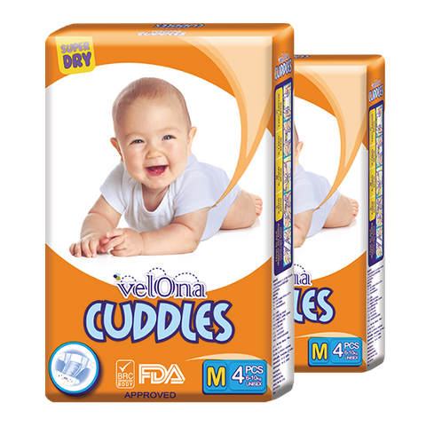Velona Cuddles Classic Premium Nappies Medium (6kg - 10kg) - Pack of 272