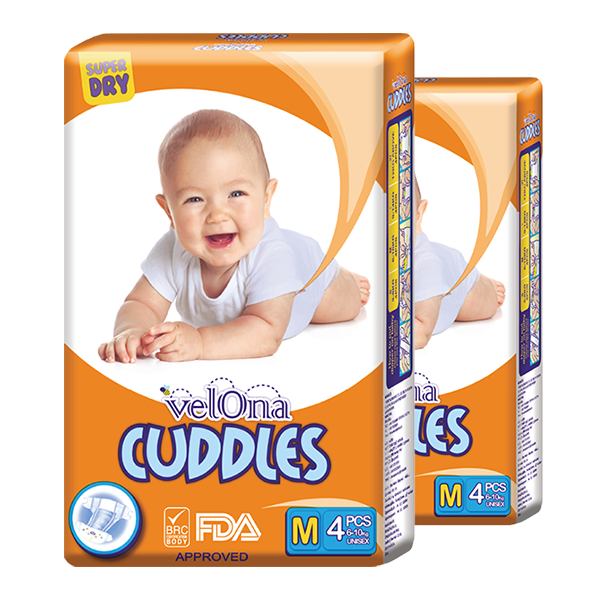 Velona Cuddles Classic Premium Nappies Medium (6kg - 10kg) - Pack of 272
