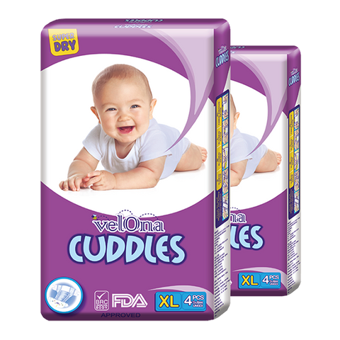 Velona Cuddles Classic Premium Nappies X-Large (12kg - 18kg) - Pack of 240