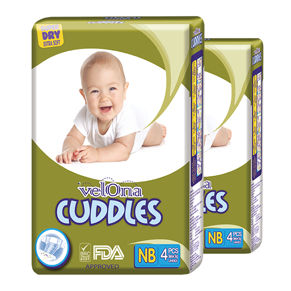 Velona Cuddles Classic Premium Nappies New Born (under 5kg) - Pack of 192