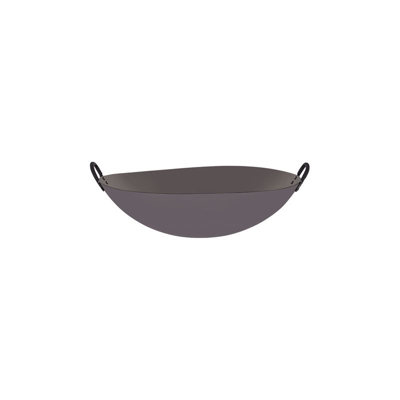 CHEF INOX WOK CAST IRON w/RND BOTTOM & 2 HDLS 350mm/14" (*05214*) =  1 X EACH