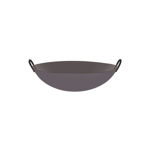 CHEF INOX WOK CAST IRON w/RND BOTTOM & 2 HDLS 400mm/16" (*05216*) =  1 X EACH