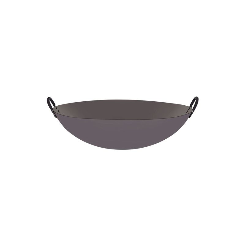 CHEF INOX WOK CAST IRON w/RND BOTTOM & 2 HDLS 400mm/16" (*05216*) =  1 X EACH
