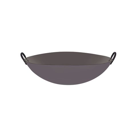 CHEF INOX WOK CAST IRON w/RND BOTTOM & 2 HDLS 450mm/18" (*05218*) =  1 X EACH