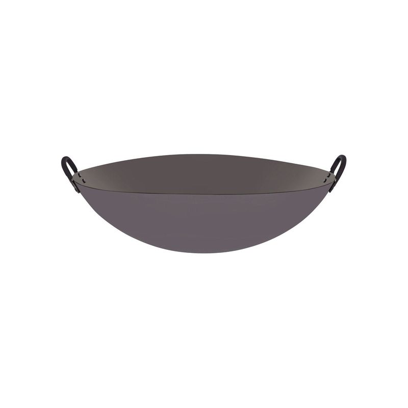 CHEF INOX WOK CAST IRON w/RND BOTTOM & 2 HDLS 450mm/18" (*05218*) =  1 X EACH