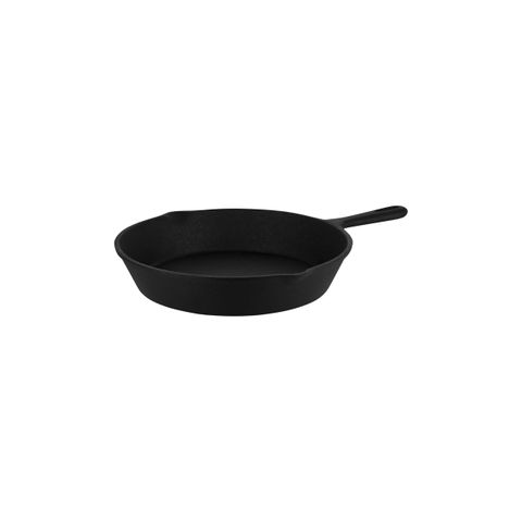 CHEF INOX ROUND FRYPAN w/SPOUT CAST IRON 260x45mm (*04641*) =  1 X EACH